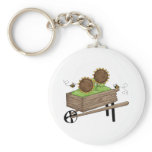 Sunflowers in Wheel Barrel Key Chain