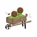 Sunflowers in Wheel Barrel photo sculptures