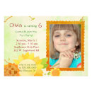 Sunflowers Kids Birthday Party Photo Invitations