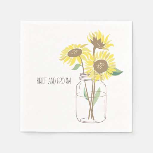 Download Sunflowers Mason Jar Napkin | Zazzle