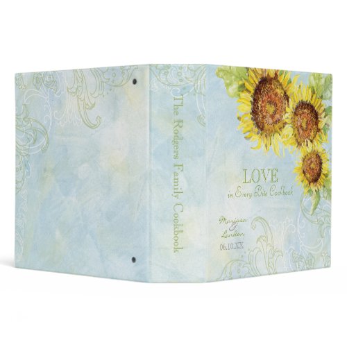 Sunflowers 'n Swirls - Swirls Wedding Cookbook binder