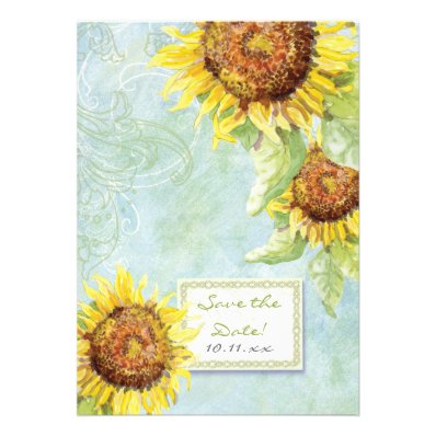 Sunflowers &#39;n Swirls, Wedding Invitation