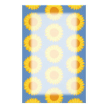 Sunflowers on Blue. Floral Pattern. Custom Stationery