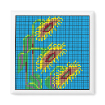 Sunflowers - On Blue. Fridge Magnets