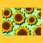 Sunflowers Pattern Background Card cards