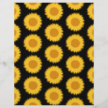 Sunflowers Pattern on Black. Custom Flyer