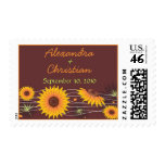Sunflowers Save The Date Wedding Announcement 2 Stamp