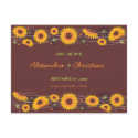 Sunflowers Save the Date Wedding Announcement 2 postcards