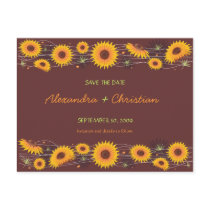 Sunflowers Save the Date Wedding Announcement 2 postcards