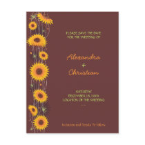 Sunflowers Save the Date Wedding Announcement 3 postcards