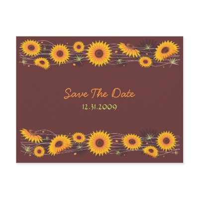 Sunflowers Save the Date Wedding Announcement Card Post Cards