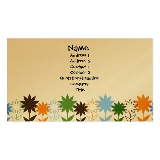 Sunflowers shadows - Customized Business Card (front side)
