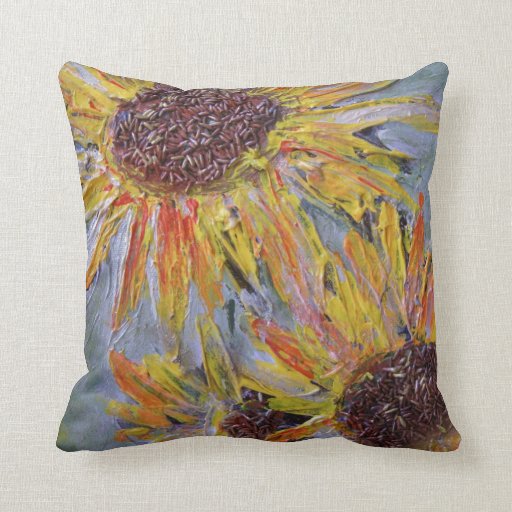 SUNFLOWERS - Summer Bold Beauty Throw Pillow Zazzle