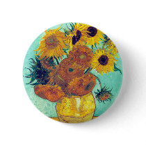 Sunflowers, Van Gogh Pinback Buttons