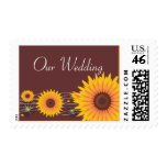 Sunflowers Wedding Invitation Announcement Stamp