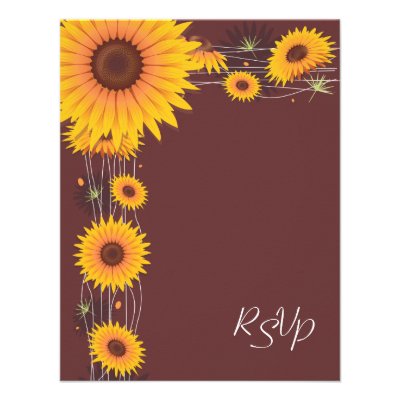 Sunflowers Wedding Invitation RSVP Card