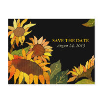 Sunflowers: Wedding Save the Date Postcards