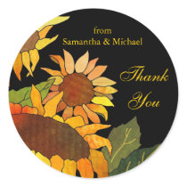 Sunflowers: Wedding Thank You Sticker stickers
