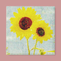 Sunflowers Whimsy magnets