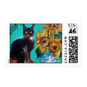 Sunflowers with cat, Postage postage