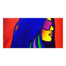 Sunglass Woman by Piliero Personalized Photo Card