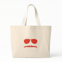 sunglasses and 'stache canvas bags