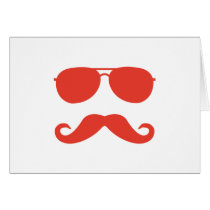 sunglasses and 'stache card