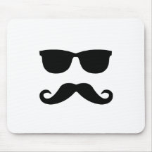sunglasses and 'stache mouse pads