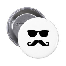 sunglasses and 'stache pin