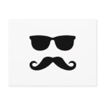 sunglasses and 'stache postcards