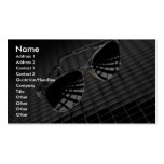 Sunglasses on grid background business card