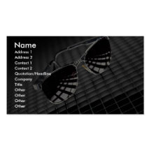 Sunglasses on grid background business card