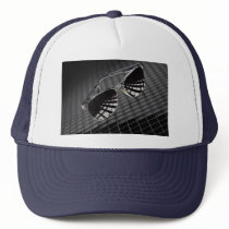 Sunglasses on grid background mesh hats