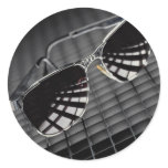 Sunglasses on grid background stickers