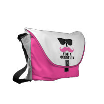 Sunglasses Pink I ustache You A Question Messenger Bags