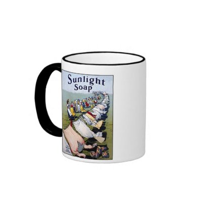 Sunlight Soap Ad Coffee Mugs by vintagegiftmall. Vintage labels and advertising from around the world. Great gift idea for collectors!