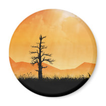 Sunlit Mountain Range magnets