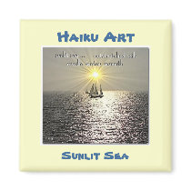 Sunlit Sea Haiku Art Magnet by Reflekshins Sunlit Sea Haiku Art Magnet