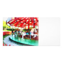 Sunny Afternoon on the Carousel Photo Card Template