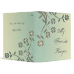 Sunny and Pistachio Floral Swirl Recipe Book Vinyl Binder