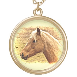 Sunny Blonde Brown Horse Animal Necklace