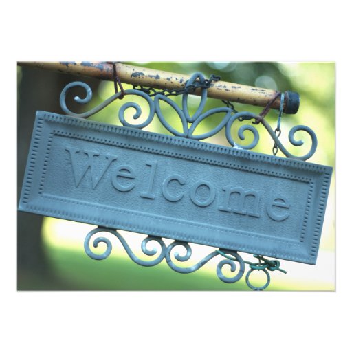 Sunny Blue Welcome Sign Invitation