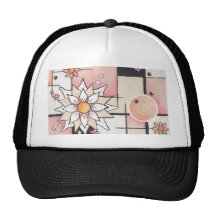 Sunny Blush Abstract Design Trucker Hats
