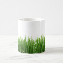 Sunny bright green grass photograph print coffee mugs