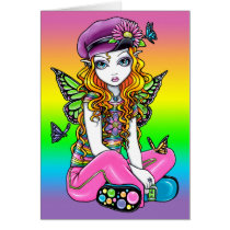 "Sunny" Butterfly Rainbow Fairy Art Card cards