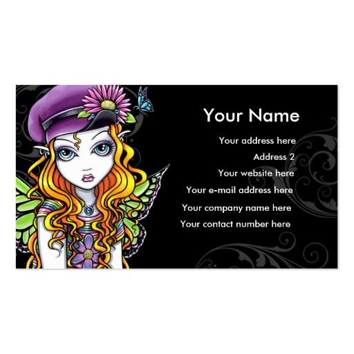 "Sunny" Butterfly Rainbow Fairy Business Card (front side)