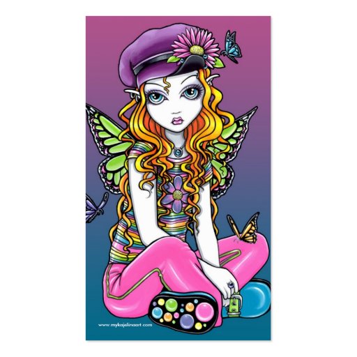 "Sunny" Butterfly Rainbow Fairy Business Card (back side)