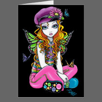 "Sunny" Candied Butterfly Rainbow Fairy Card