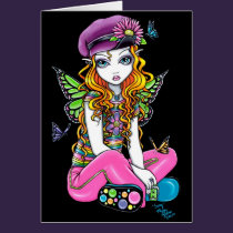 "Sunny" Candied Butterfly Rainbow Fairy Card