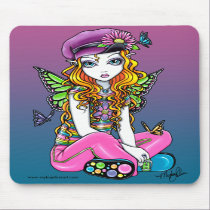 "Sunny" Candied Butterfly Rainbow Fairy Mousepad mousepads